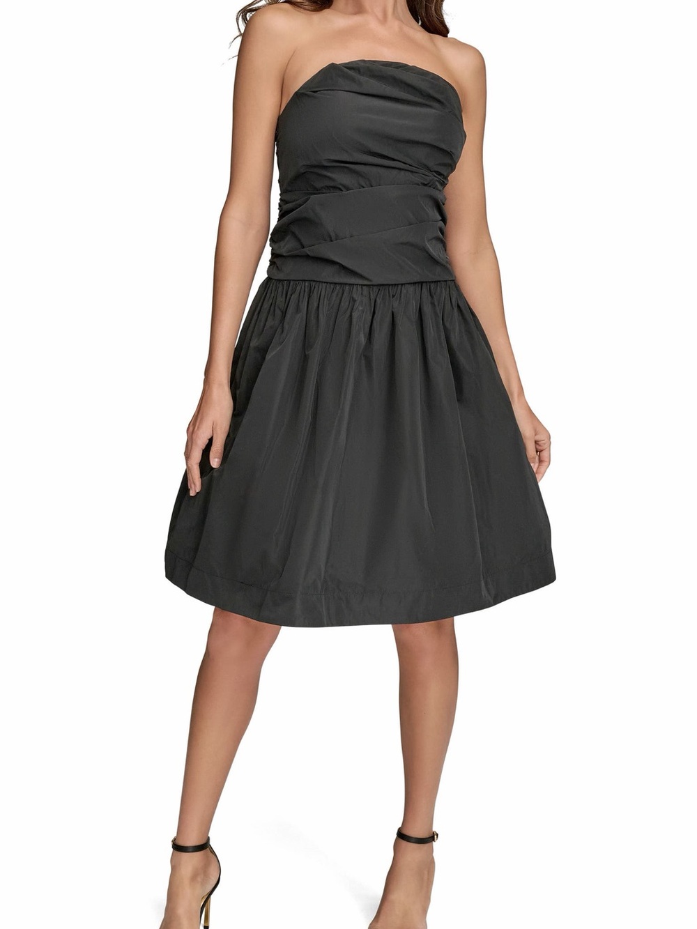 Donna Karan Black Strapless A-Line Skirt Dress